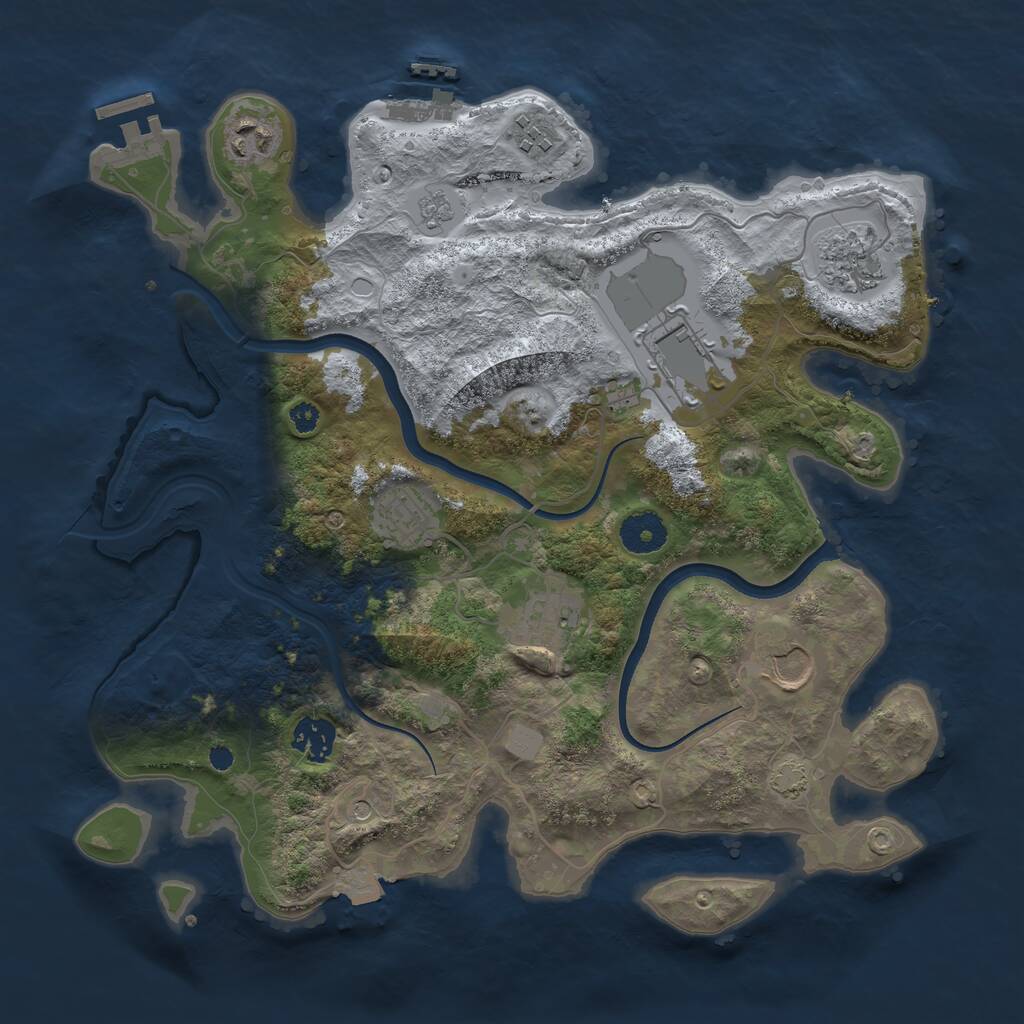 Rust Map: Procedural Map, Size: 3500, Seed: 26366, 14 Monuments