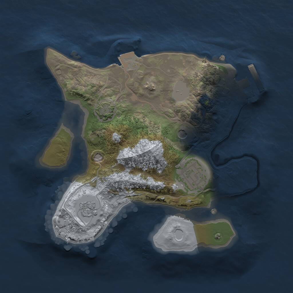 Rust Map: Procedural Map, Size: 2000, Seed: 80208567, 6 Monuments