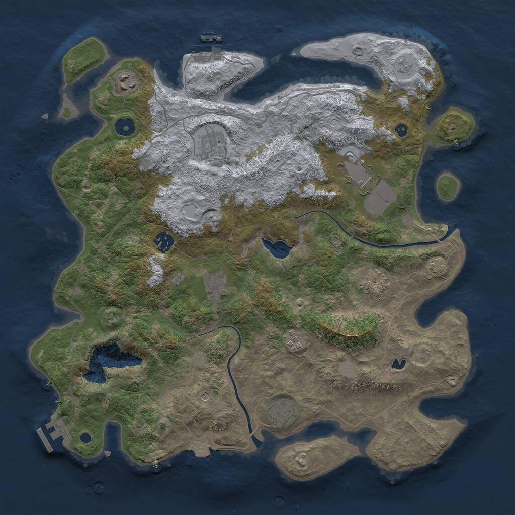 Rust Map: Procedural Map, Size: 4000, Seed: 2068903346, 14 Monuments