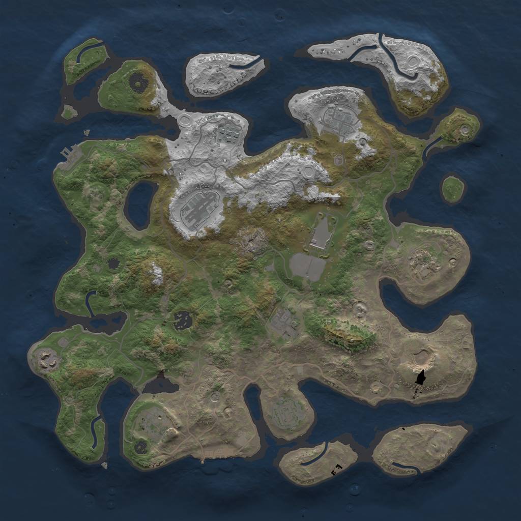 Rust Map: Procedural Map, Size: 4000, Seed: 2068903346, 22 Monuments