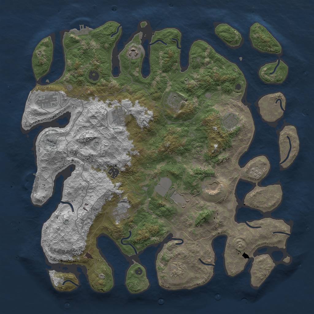 Rust Map: Procedural Map, Size: 4500, Seed: 6738241, 22 Monuments