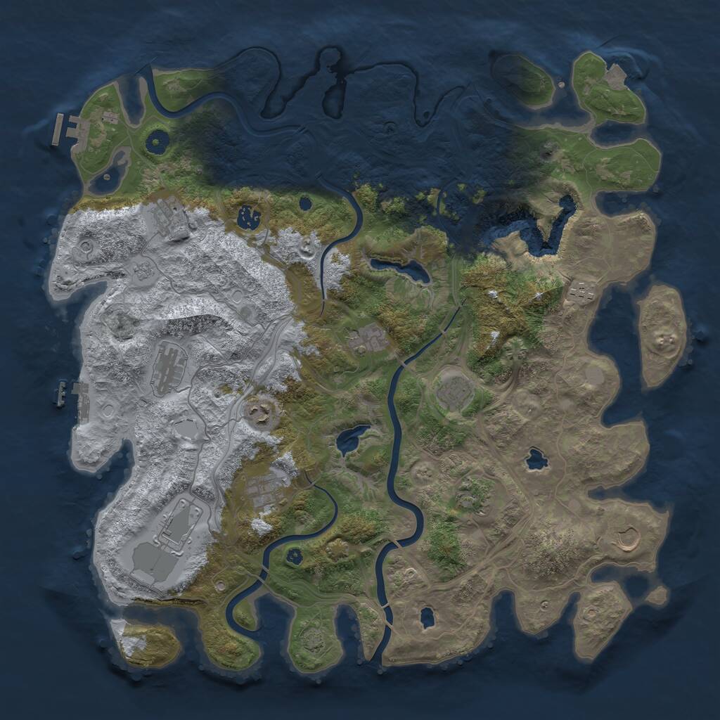 Rust Map: Procedural Map, Size: 4500, Seed: 6738241, 17 Monuments