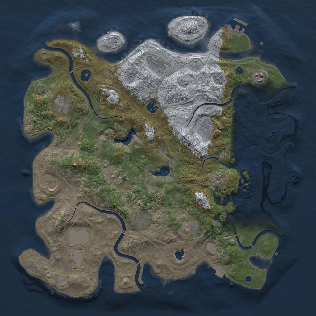 Rust Map: Procedural Map, Size: 4250, Seed: 508138925, 17 Monuments