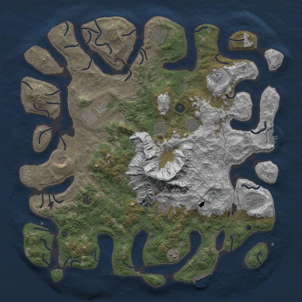 Rust Map: Procedural Map, Size: 5000, Seed: 11266787, 22 Monuments