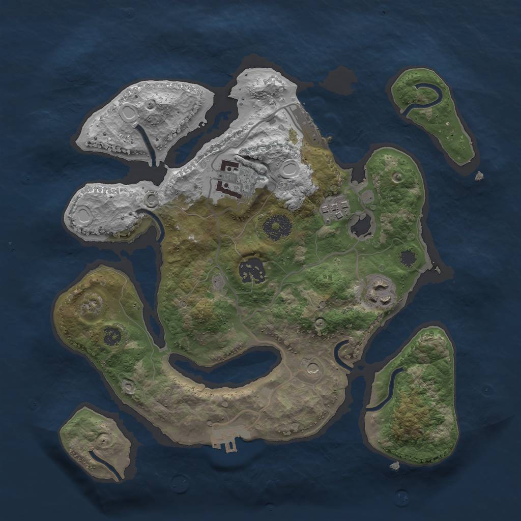 Rust Map: Procedural Map, Size: 2895, Seed: 7777, 15 Monuments