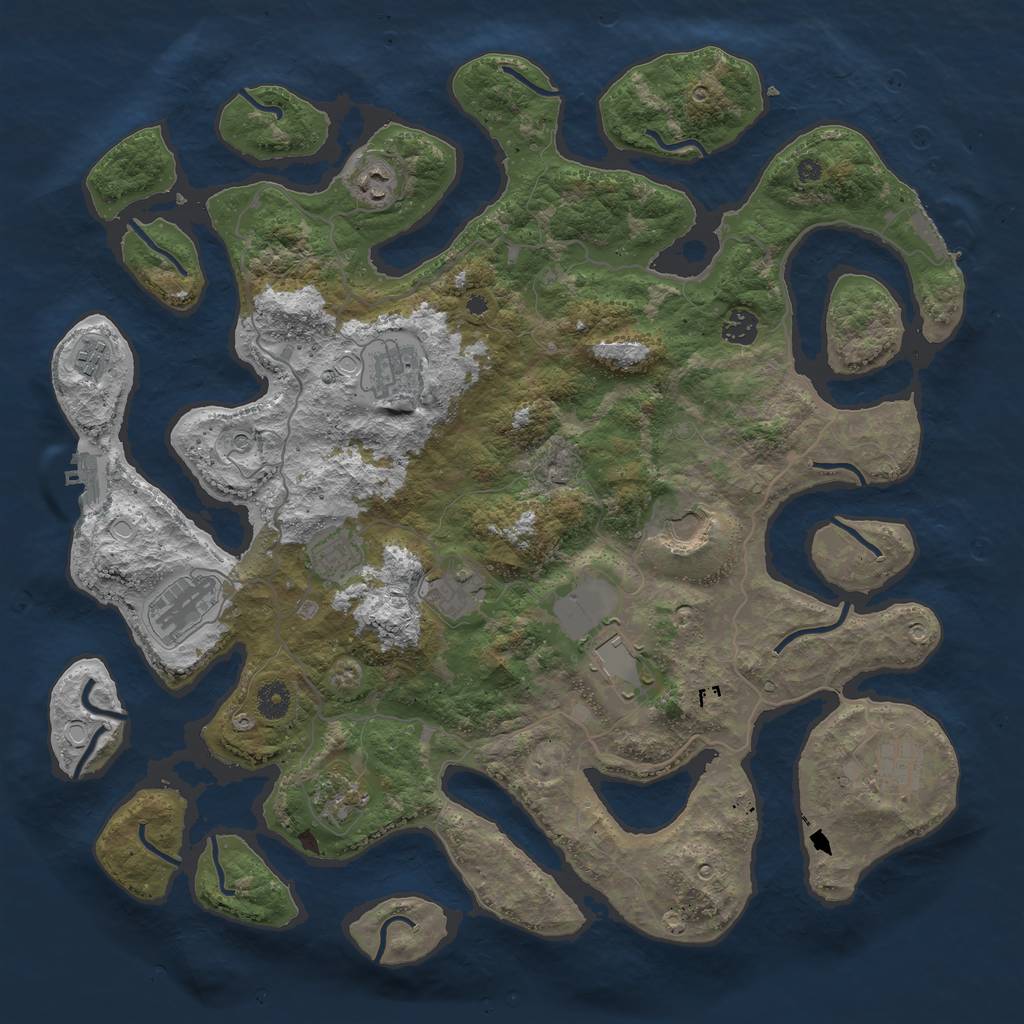 Rust Map: Procedural Map, Size: 4300, Seed: 1789701132, 22 Monuments