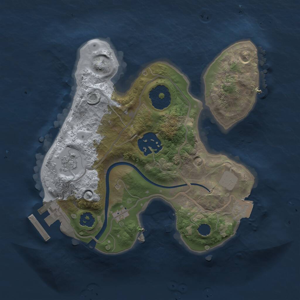 Rust Map: Procedural Map, Size: 2000, Seed: 1000505432, 4 Monuments