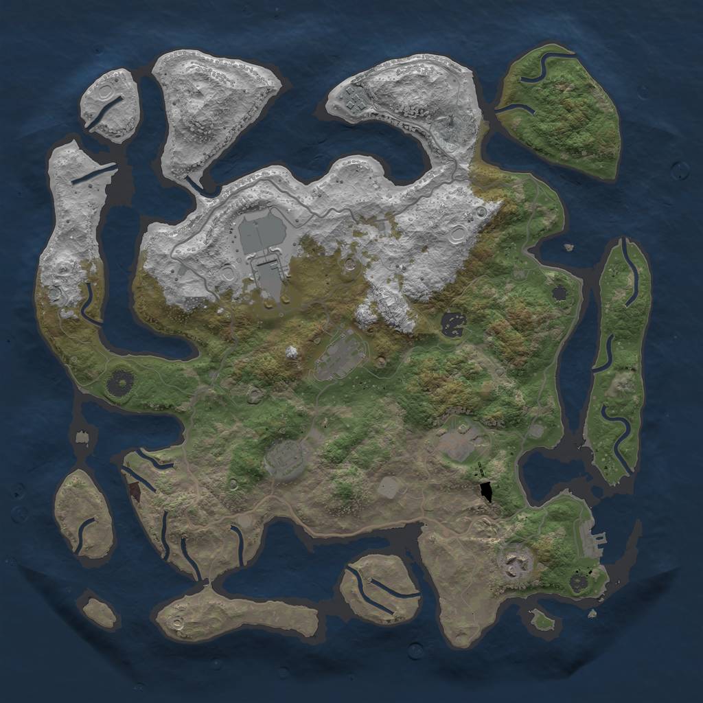 Rust Map: Procedural Map, Size: 4000, Seed: 582177, 14 Monuments