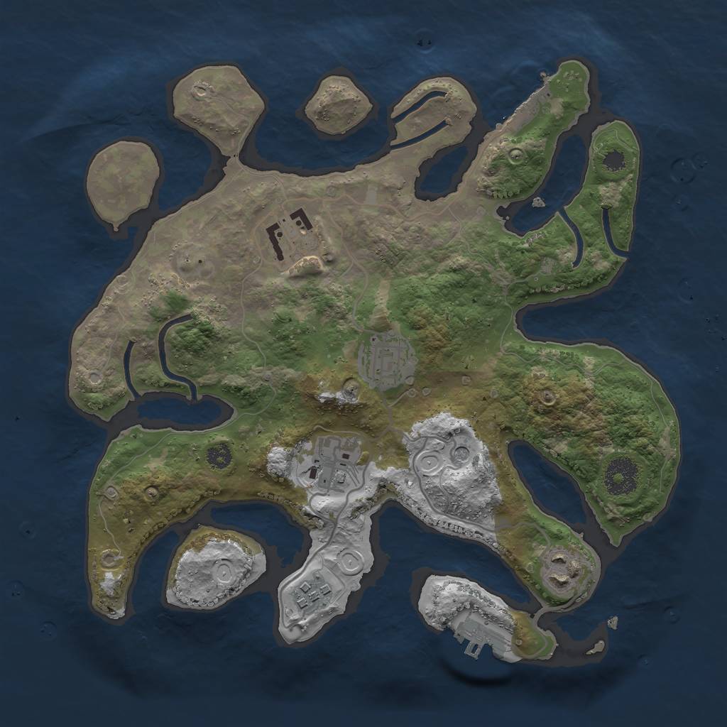 Rust Map: Procedural Map, Size: 3000, Seed: 10533, 13 Monuments