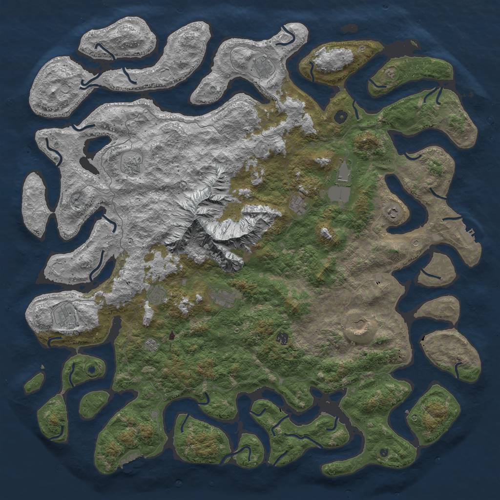 Rust Map: Procedural Map, Size: 6000, Seed: 231177, 19 Monuments