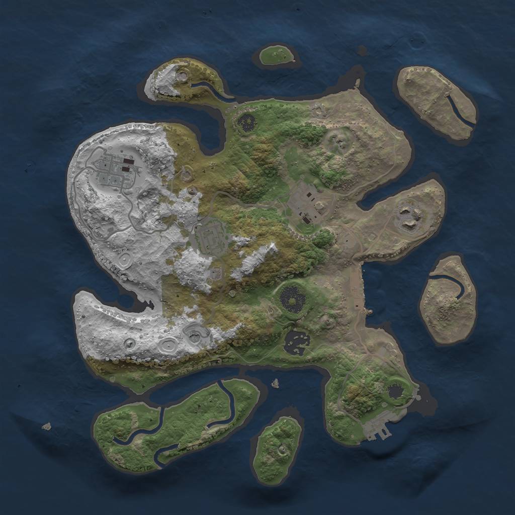 Rust Map: Procedural Map, Size: 3000, Seed: 179, 16 Monuments