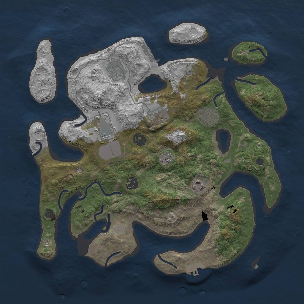 Rust Map: Procedural Map, Size: 3500, Seed: 97257, 15 Monuments