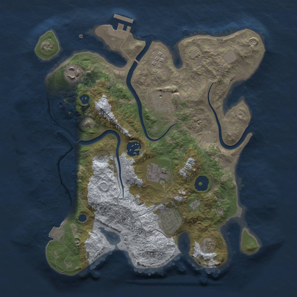 Rust Map: Procedural Map, Size: 3000, Seed: 641638402, 10 Monuments