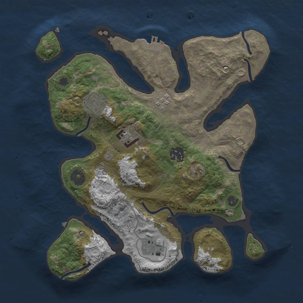 Rust Map: Procedural Map, Size: 3000, Seed: 641638402, 12 Monuments