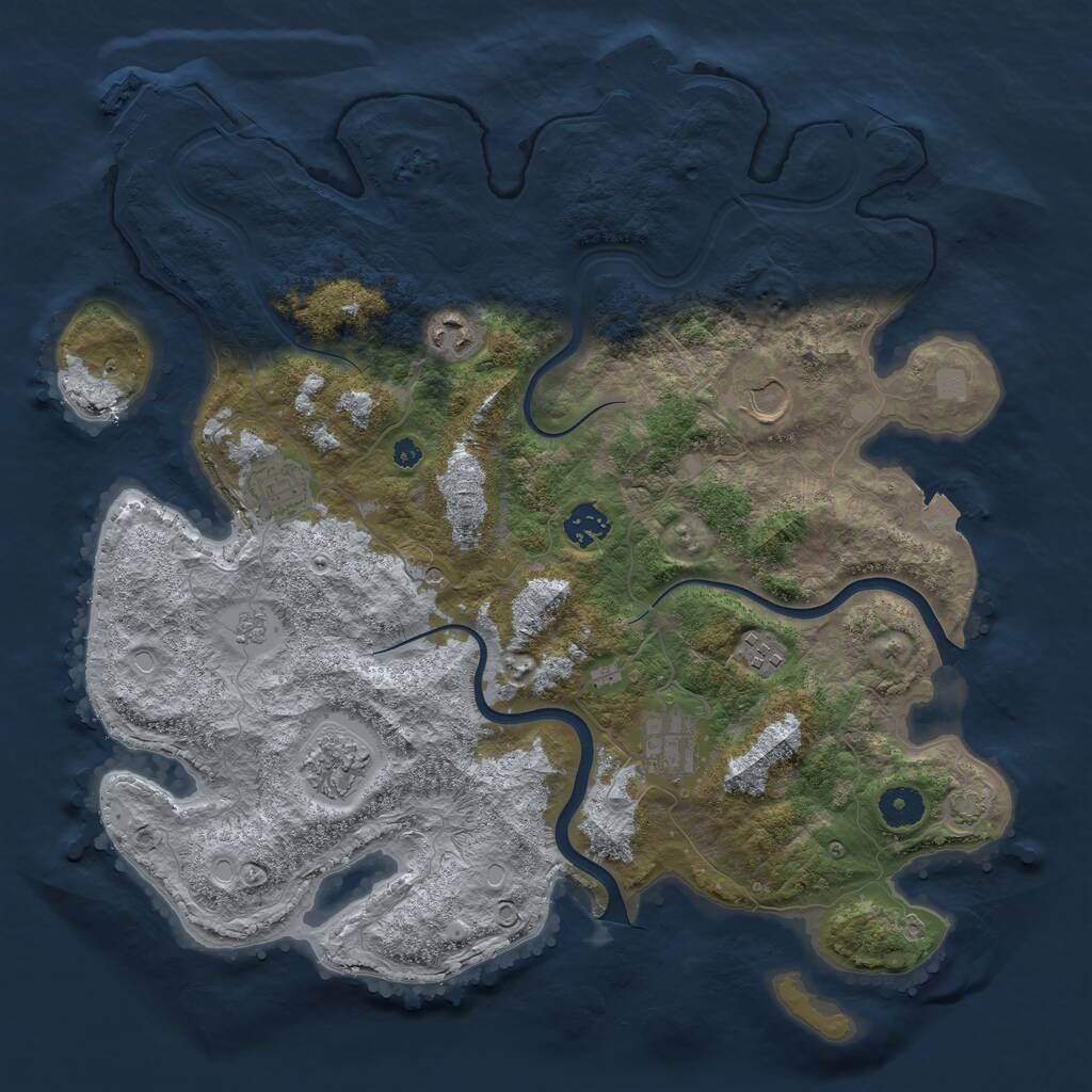 Rust Map: Procedural Map, Size: 3850, Seed: 82537400, 13 Monuments