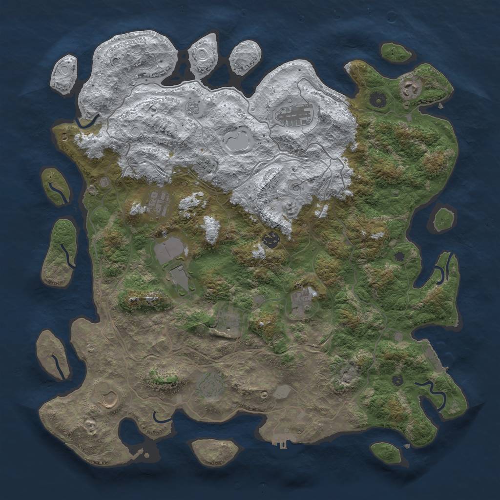 Rust Map: Procedural Map, Size: 4476, Seed: 1310, 19 Monuments