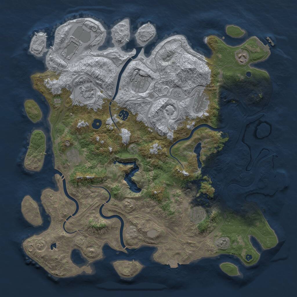 Rust Map: Procedural Map, Size: 4476, Seed: 1310, 15 Monuments