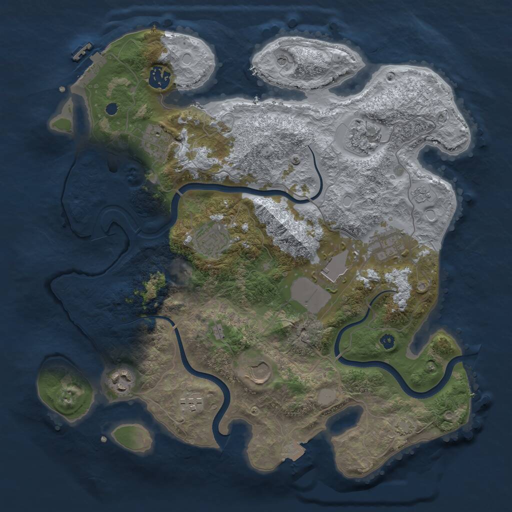 Rust Map: Procedural Map, Size: 3500, Seed: 20210827, 14 Monuments