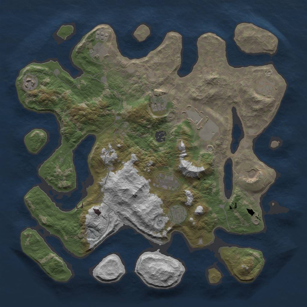 Rust Map: Barren, Size: 4000, Seed: 27082021, 13 Monuments