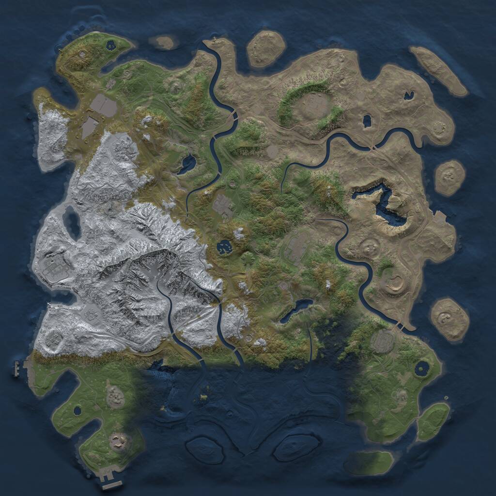 Rust Map: Procedural Map, Size: 5000, Seed: 26469276, 17 Monuments