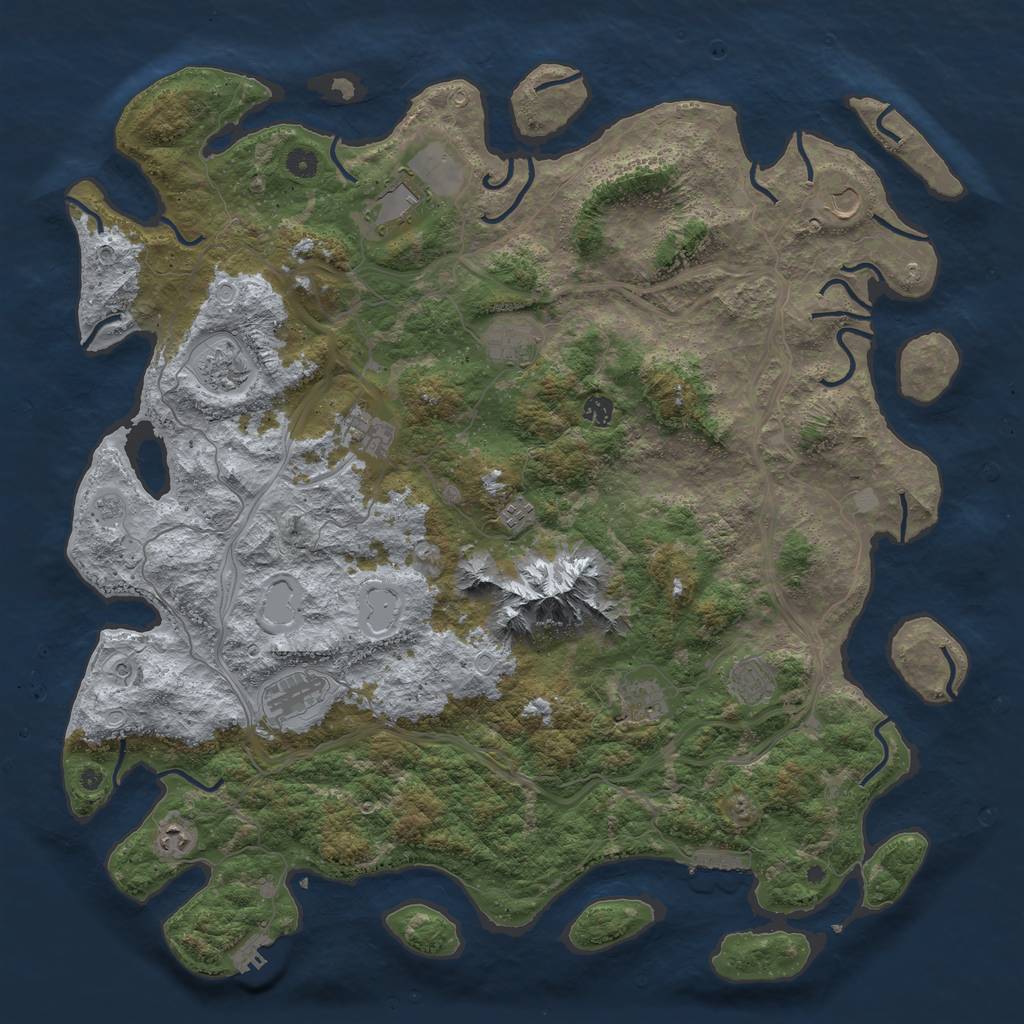 Rust Map: Procedural Map, Size: 5000, Seed: 26469276, 18 Monuments