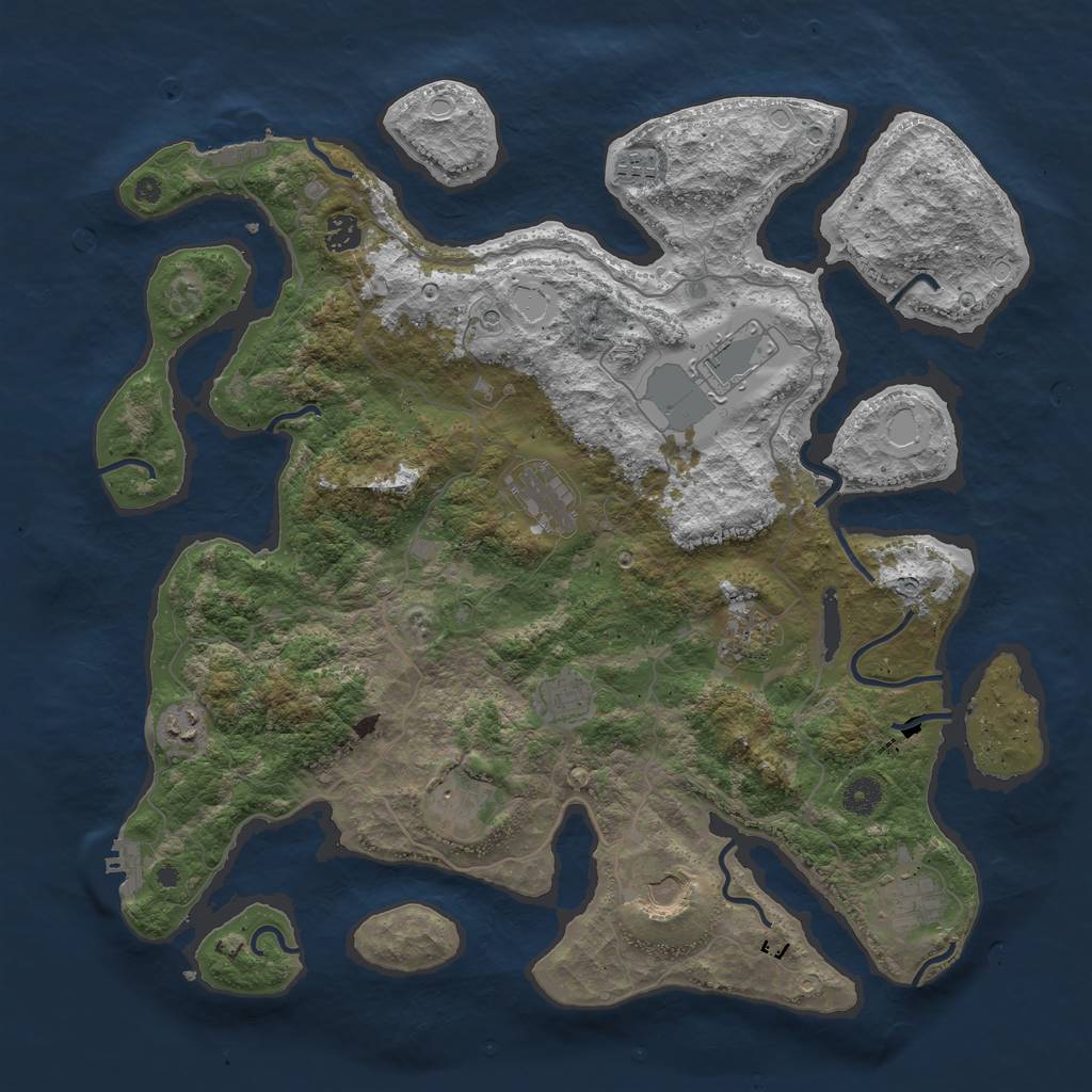 Rust Map: Procedural Map, Size: 4300, Seed: 703976278, 18 Monuments