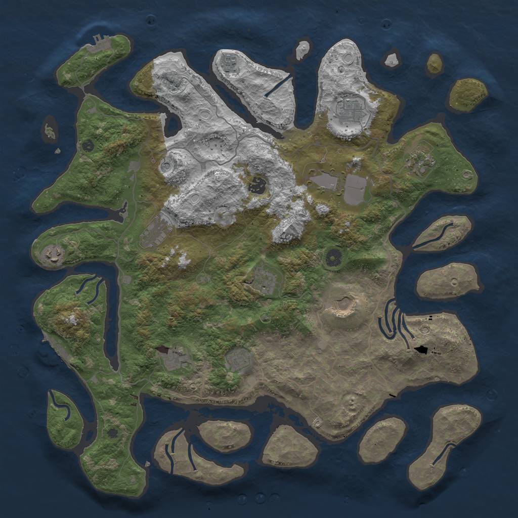 Rust Map: Procedural Map, Size: 4500, Seed: 20211870, 19 Monuments