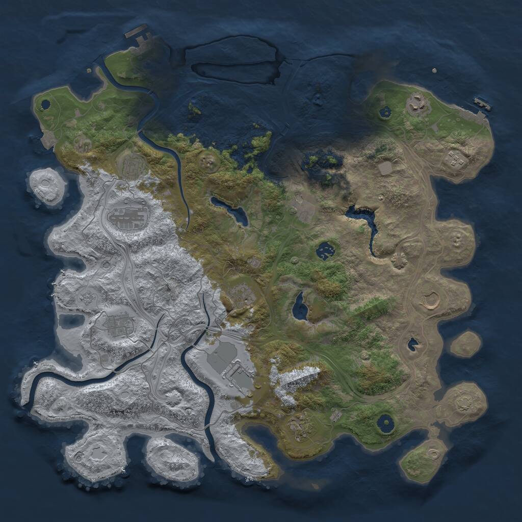 Rust Map: Procedural Map, Size: 4500, Seed: 729676689, 17 Monuments