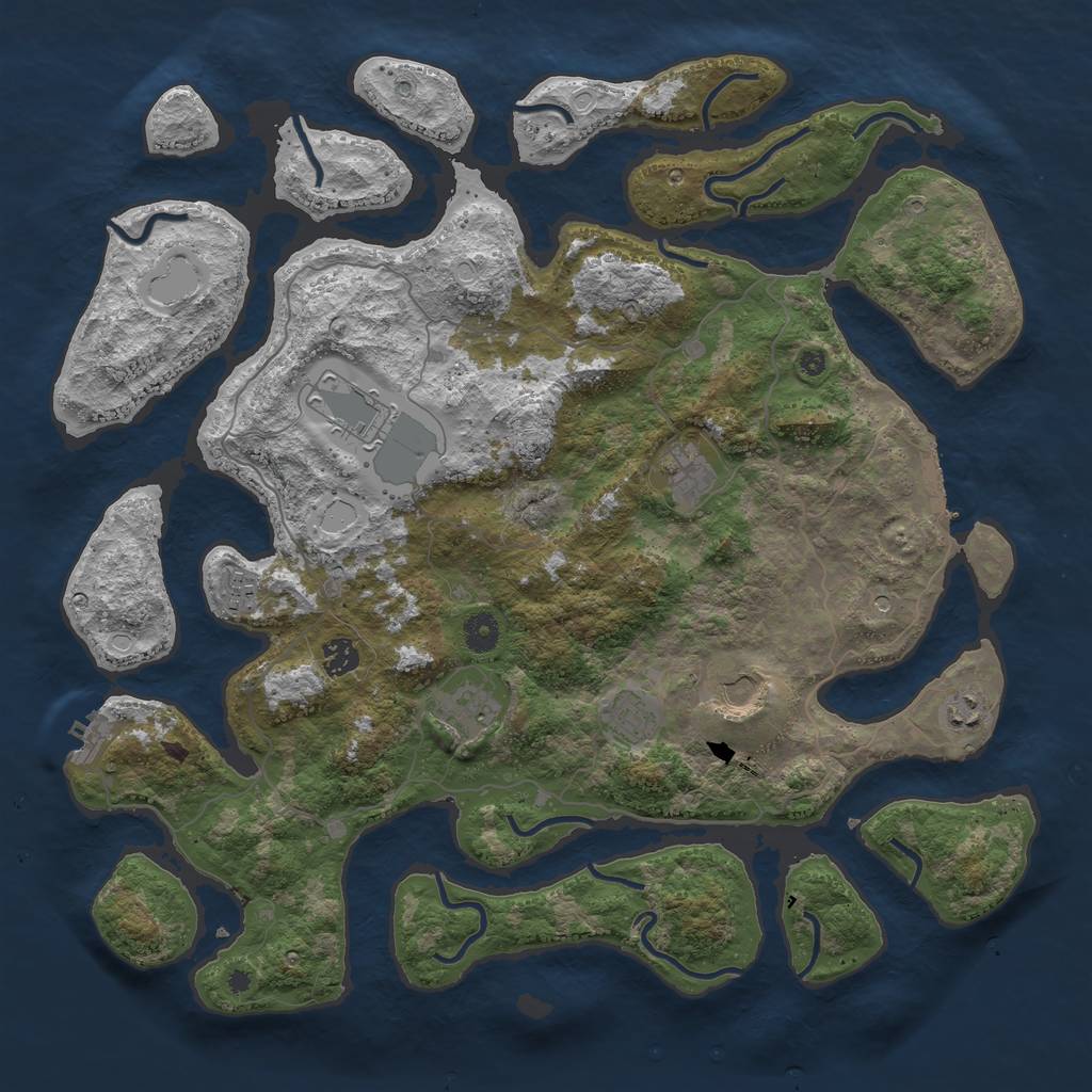 Rust Map: Procedural Map, Size: 4300, Seed: 277379276, 19 Monuments