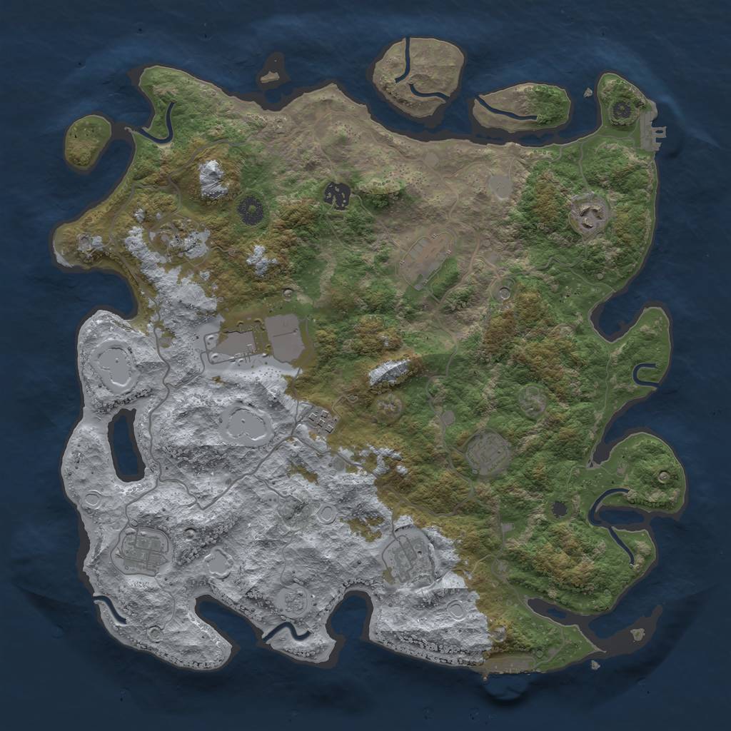 Rust Map: Procedural Map, Size: 4000, Seed: 1516758037, 16 Monuments