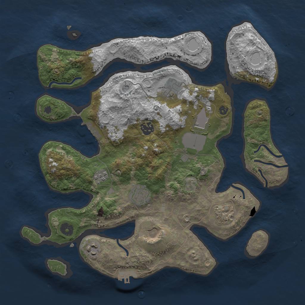 Rust Map: Procedural Map, Size: 3500, Seed: 436068461, 19 Monuments