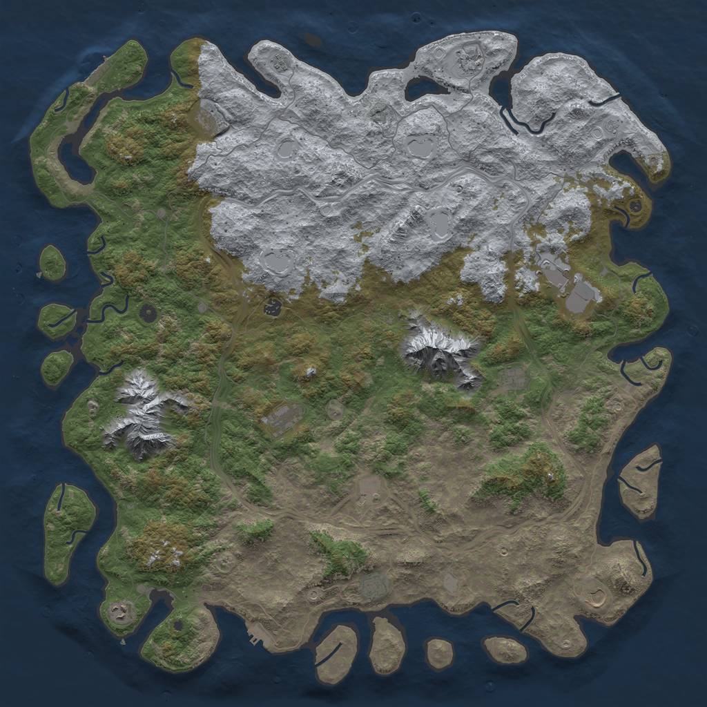 Rust Map: Procedural Map, Size: 6000, Seed: 56265920, 18 Monuments