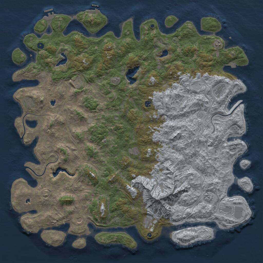Rust Map: Procedural Map, Size: 6000, Seed: 1743837770, 17 Monuments