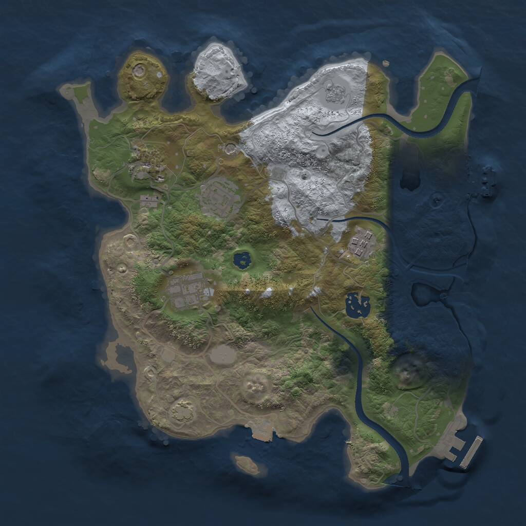 Rust Map: Procedural Map, Size: 3000, Seed: 81669653, 11 Monuments