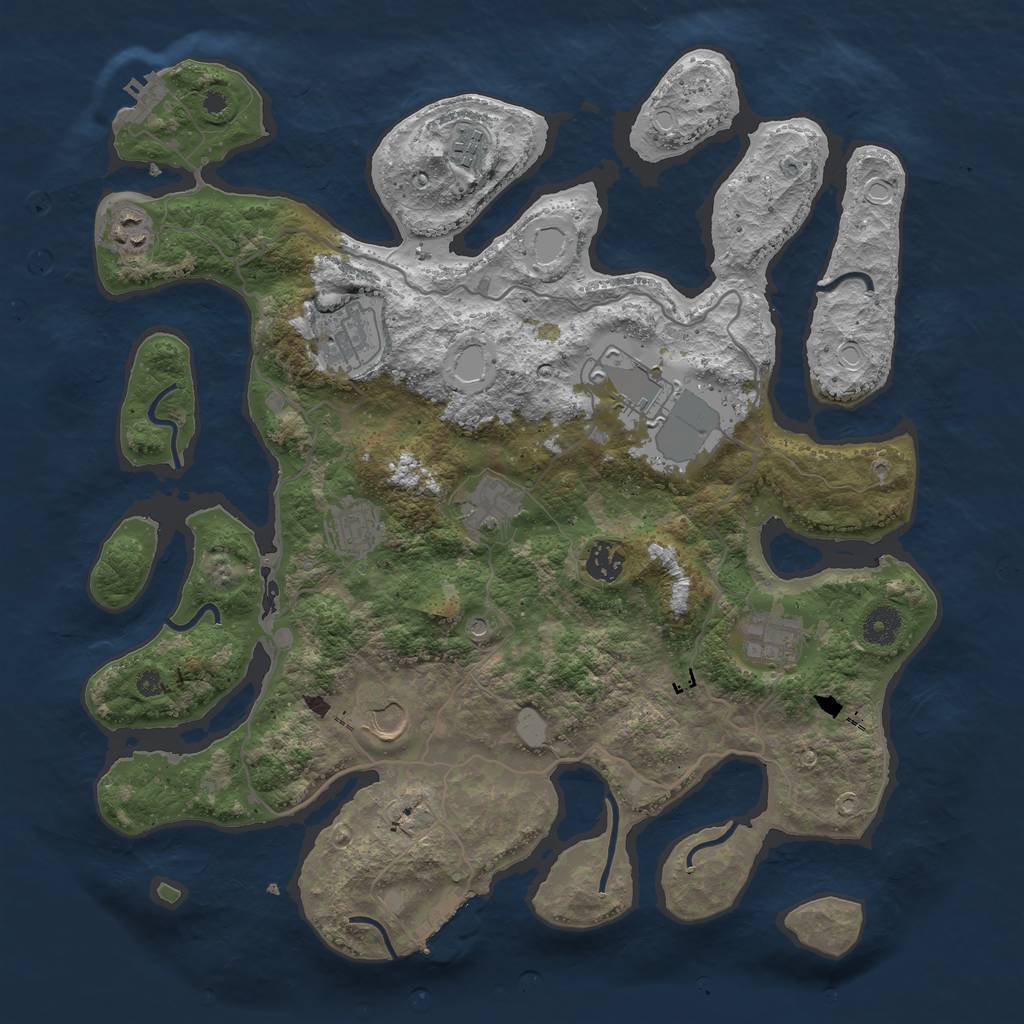 Rust Map: Procedural Map, Size: 4000, Seed: 1203656, 17 Monuments