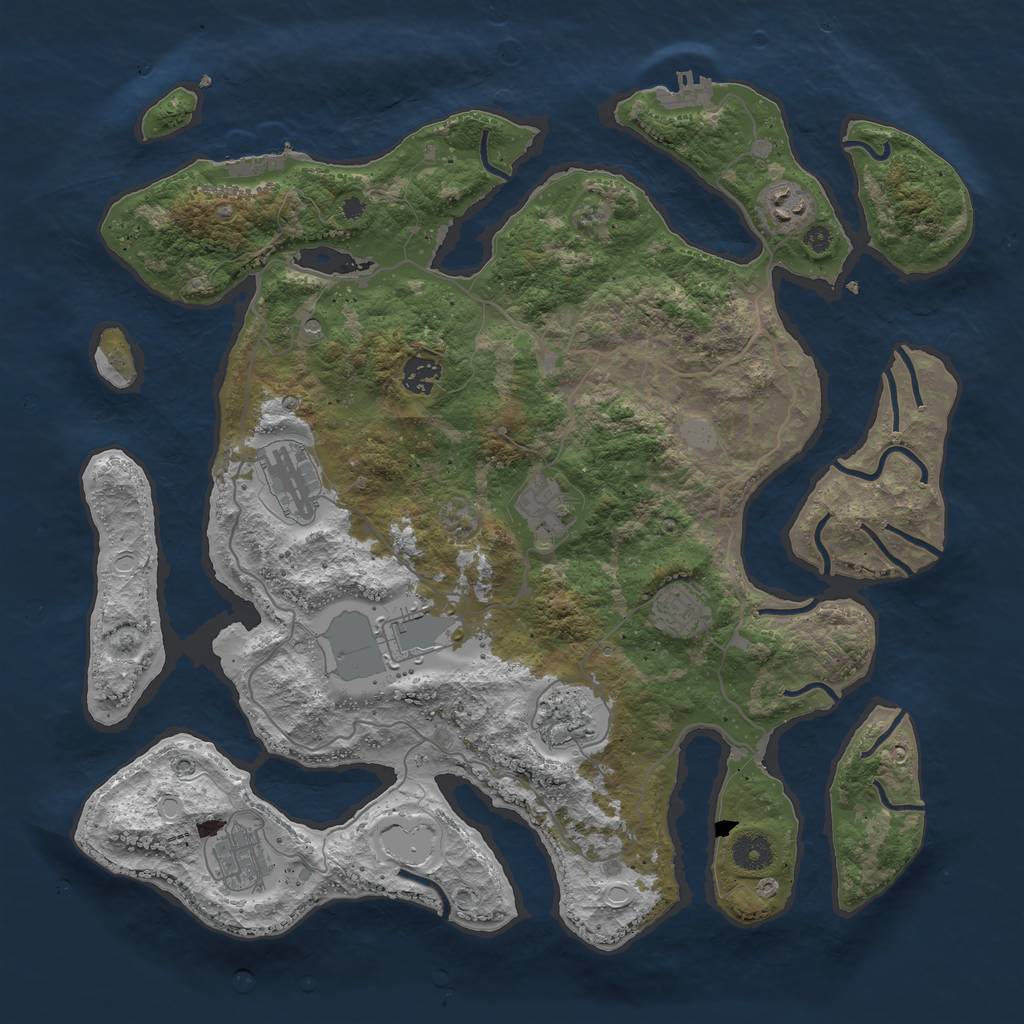 Rust Map: Procedural Map, Size: 4000, Seed: 1590511999, 16 Monuments