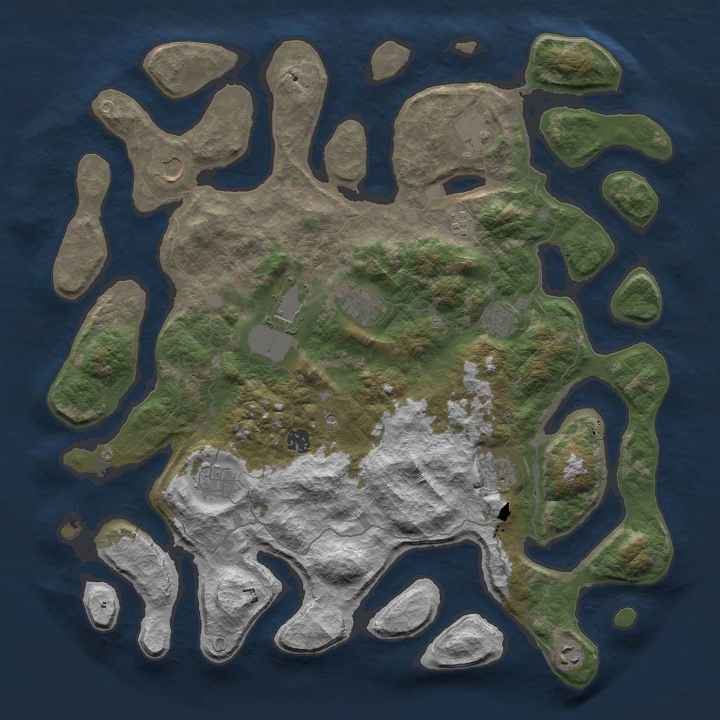 Rust Map: Barren, Size: 4500, Seed: 62708, 13 Monuments