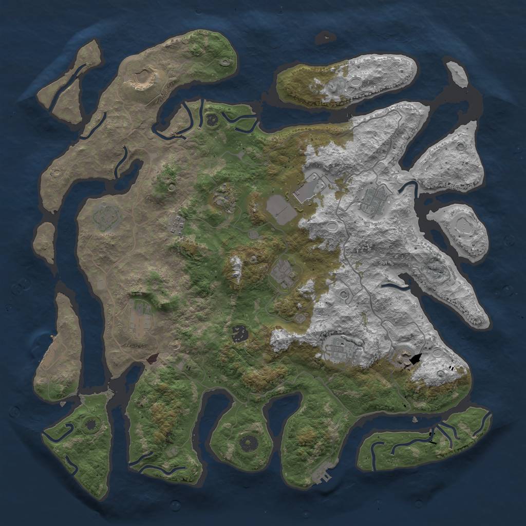 Rust Map: Procedural Map, Size: 4500, Seed: 32708, 22 Monuments