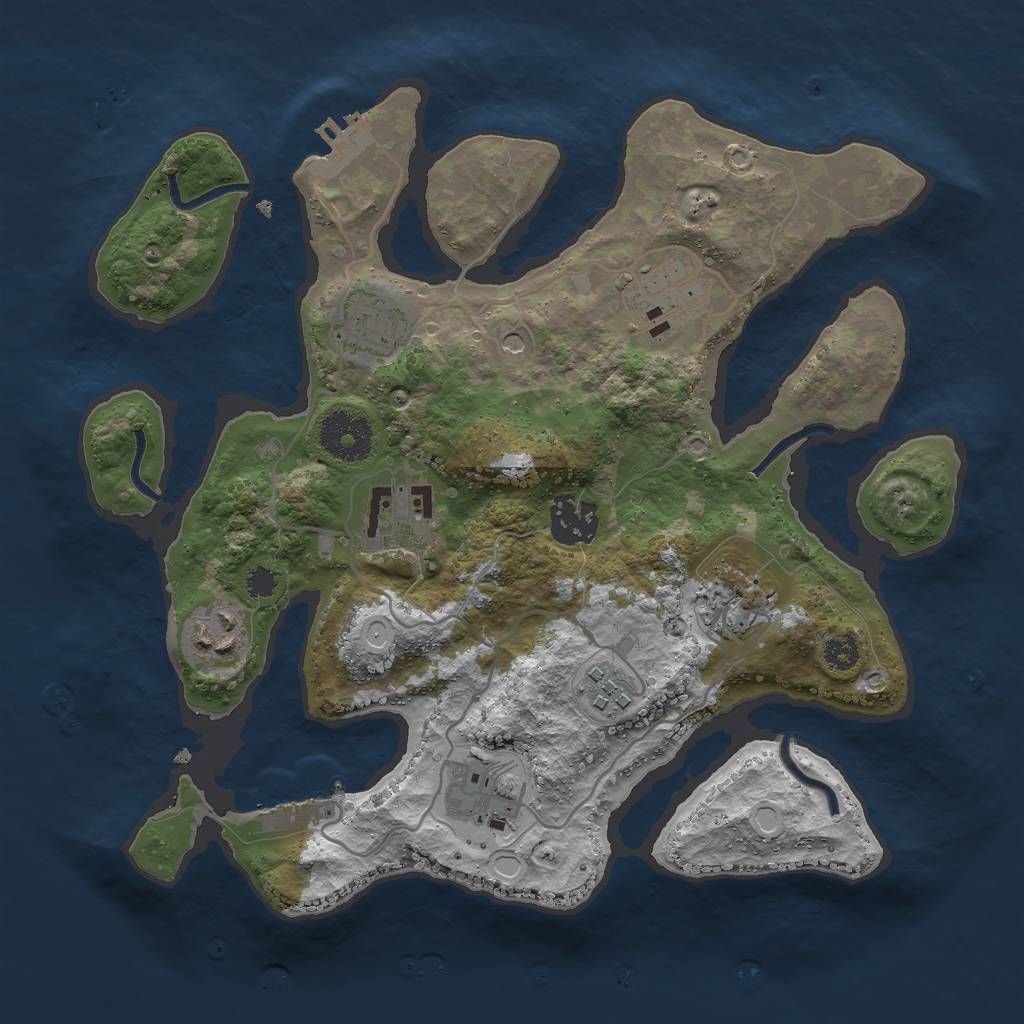 Rust Map: Procedural Map, Size: 3000, Seed: 269086273, 19 Monuments