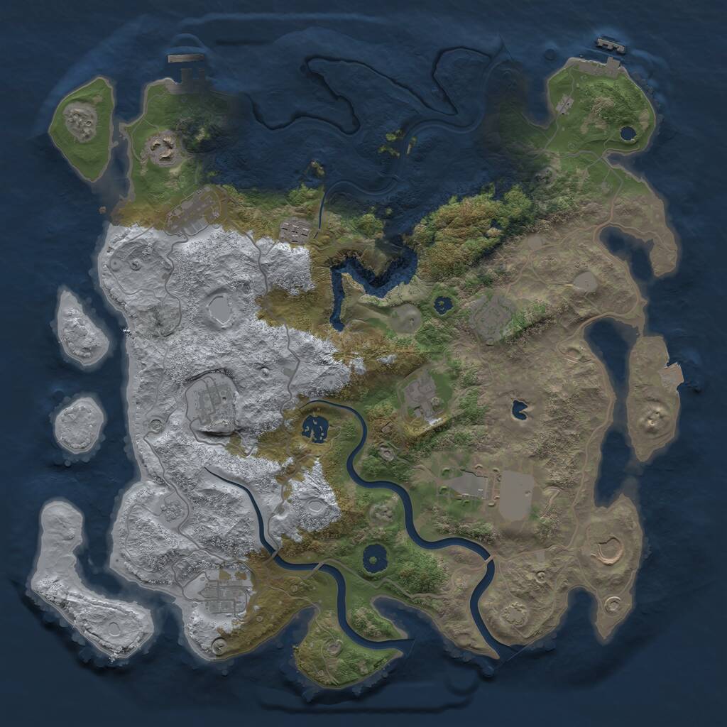 Rust Map: Procedural Map, Size: 4000, Seed: 1410822725, 16 Monuments