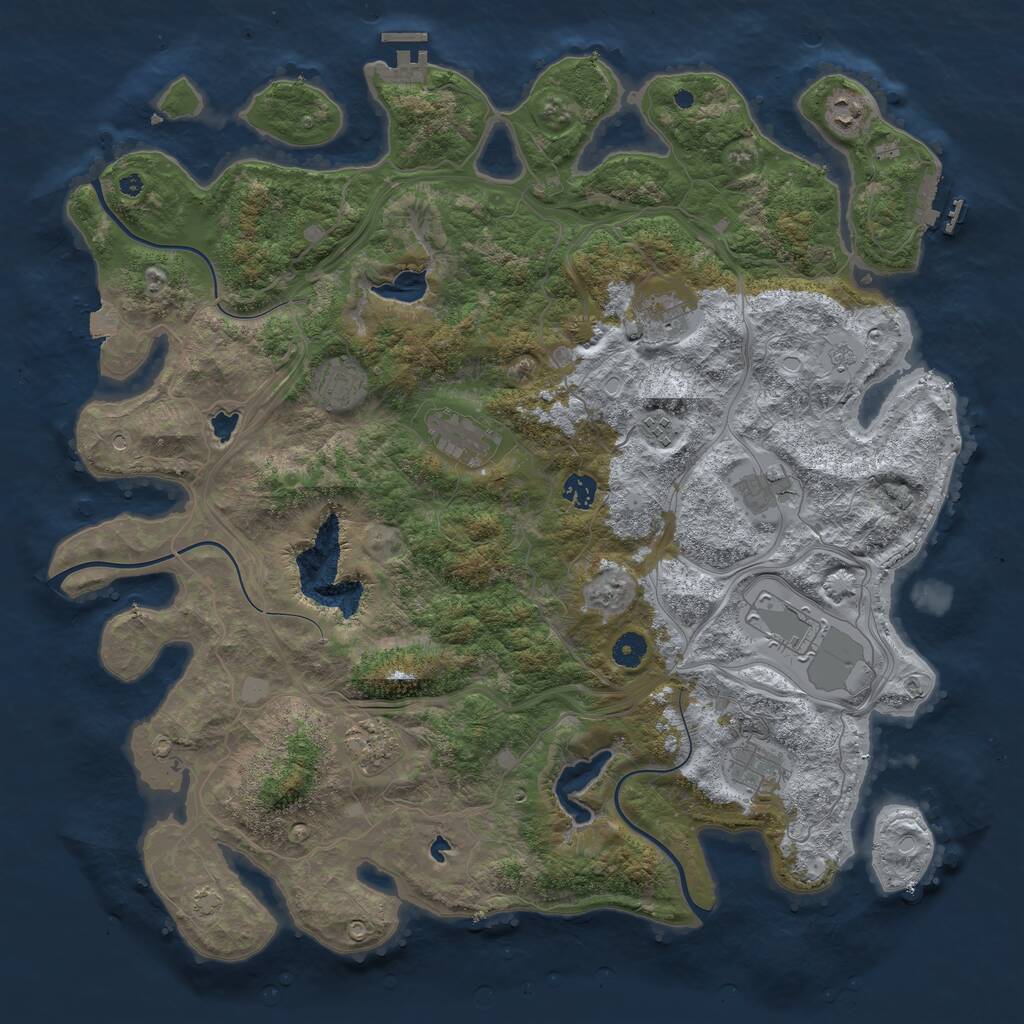 Rust Map: Procedural Map, Size: 4500, Seed: 142708, 16 Monuments