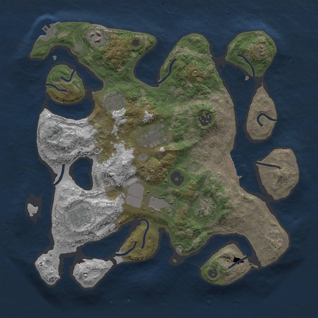 Rust Map: Procedural Map, Size: 3500, Seed: 537519967, 18 Monuments