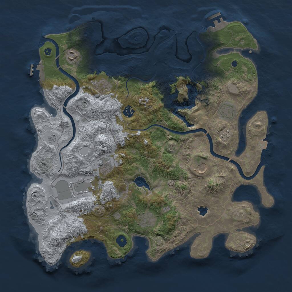 Rust Map: Procedural Map, Size: 4000, Seed: 59812511, 15 Monuments