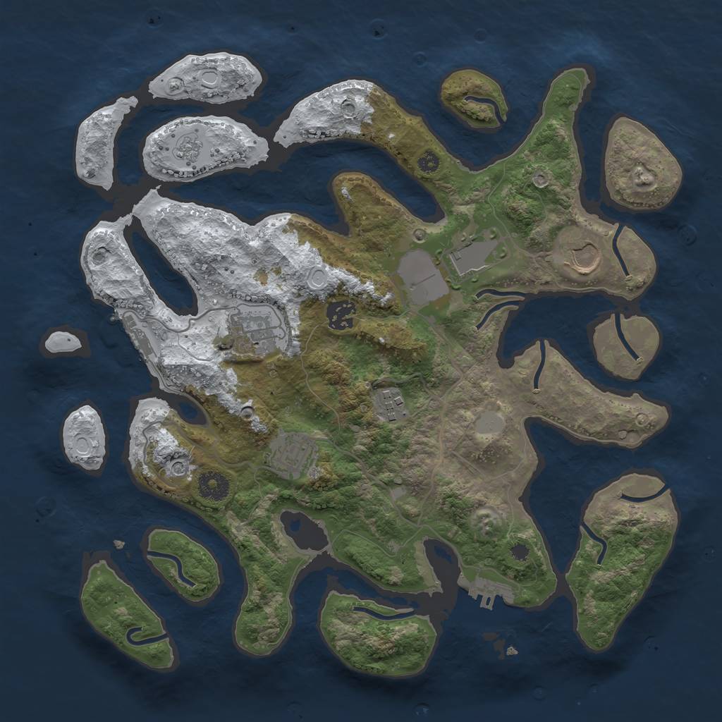 Rust Map: Procedural Map, Size: 3500, Seed: 1863583, 15 Monuments