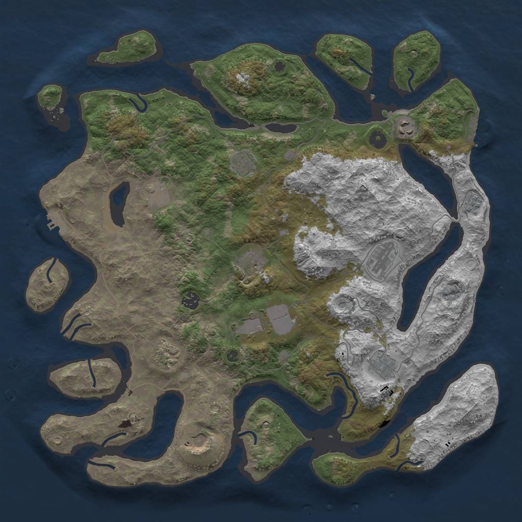 Rust Map: Procedural Map, Size: 4500, Seed: 52708, 22 Monuments