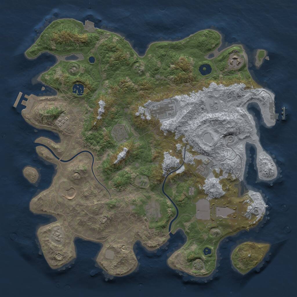 Rust Map: Procedural Map, Size: 3750, Seed: 7623496, 15 Monuments