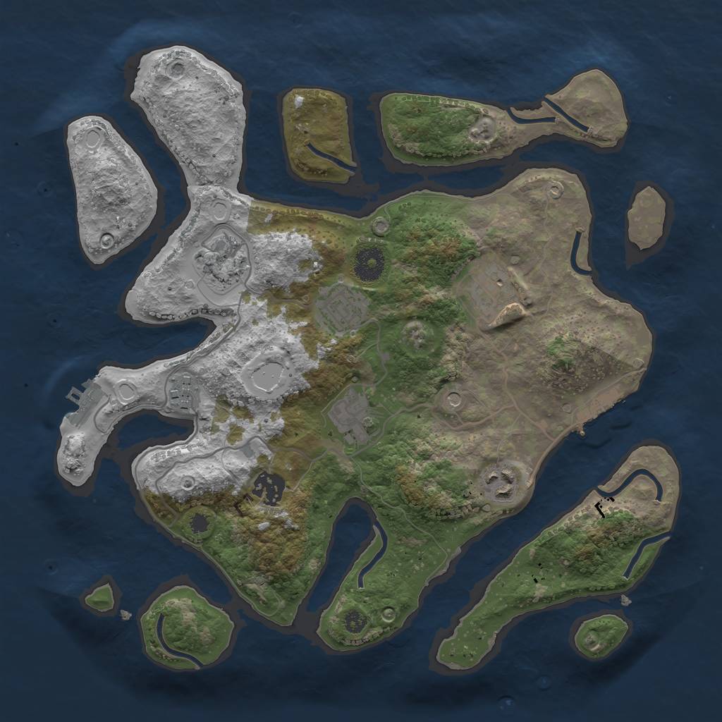 Rust Map: Procedural Map, Size: 3300, Seed: 8366, 15 Monuments