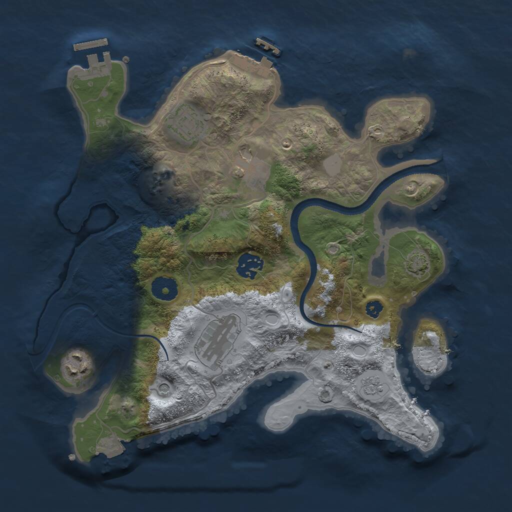 Rust Map: Procedural Map, Size: 3000, Seed: 6457821, 11 Monuments