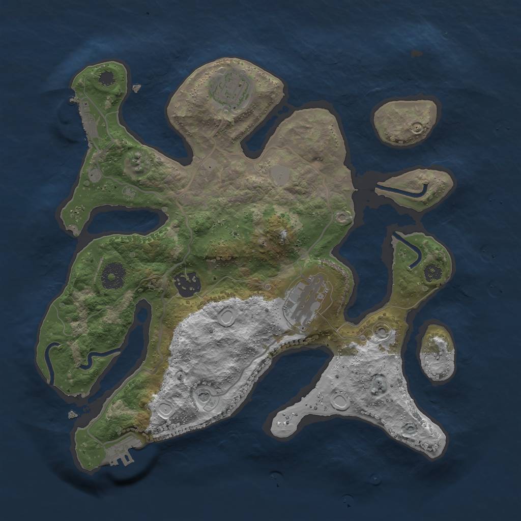 Rust Map: Procedural Map, Size: 3000, Seed: 6457821, 11 Monuments