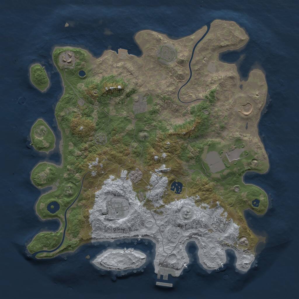 Rust Map: Procedural Map, Size: 3700, Seed: 270821, 13 Monuments